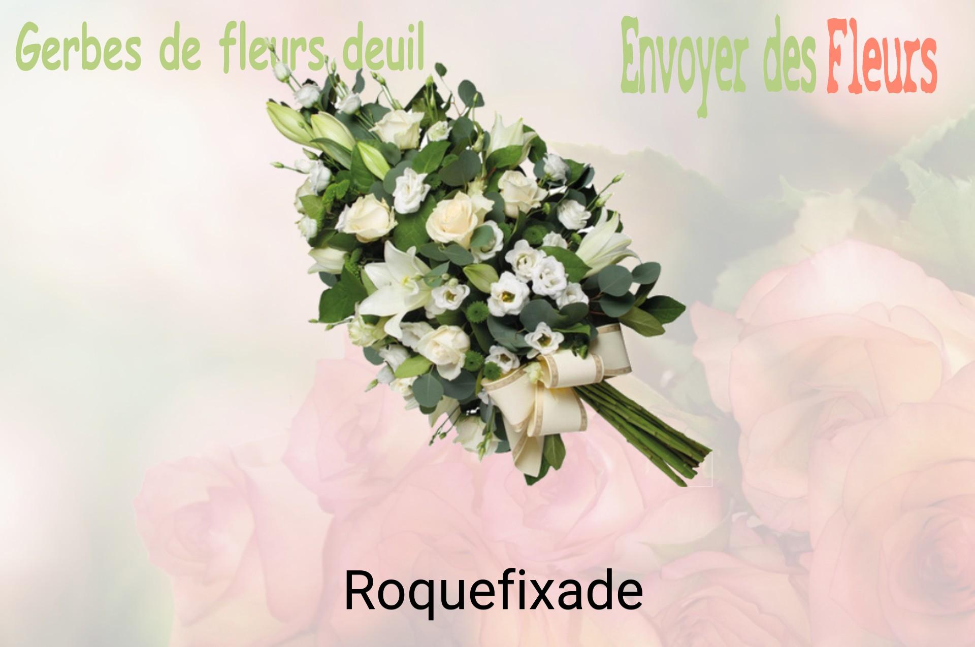 Gerbe de fleurs de deuil livrée à Roquefixade